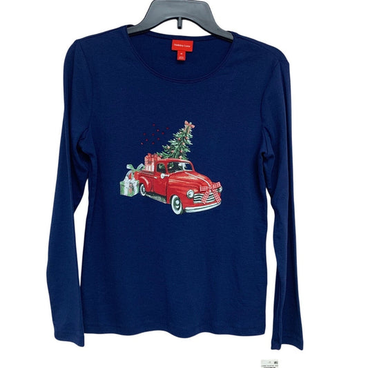 NWT New Holiday Lane Womens XS Christmas Tree Red Truck Long Sleeve Tee Shirt