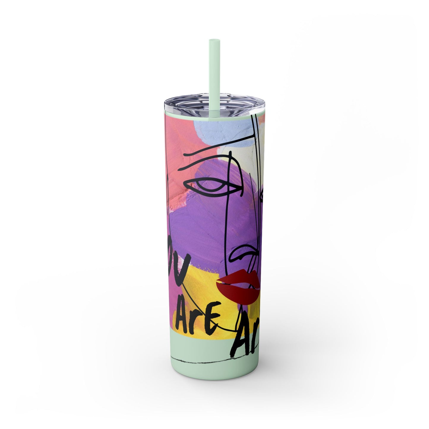Artistic Skinny Tumbler with Straw, 20oz | Inspirational Drinkware, Colorful Water Bottle, Unique Gift Idea, Motivational Mug, [...]