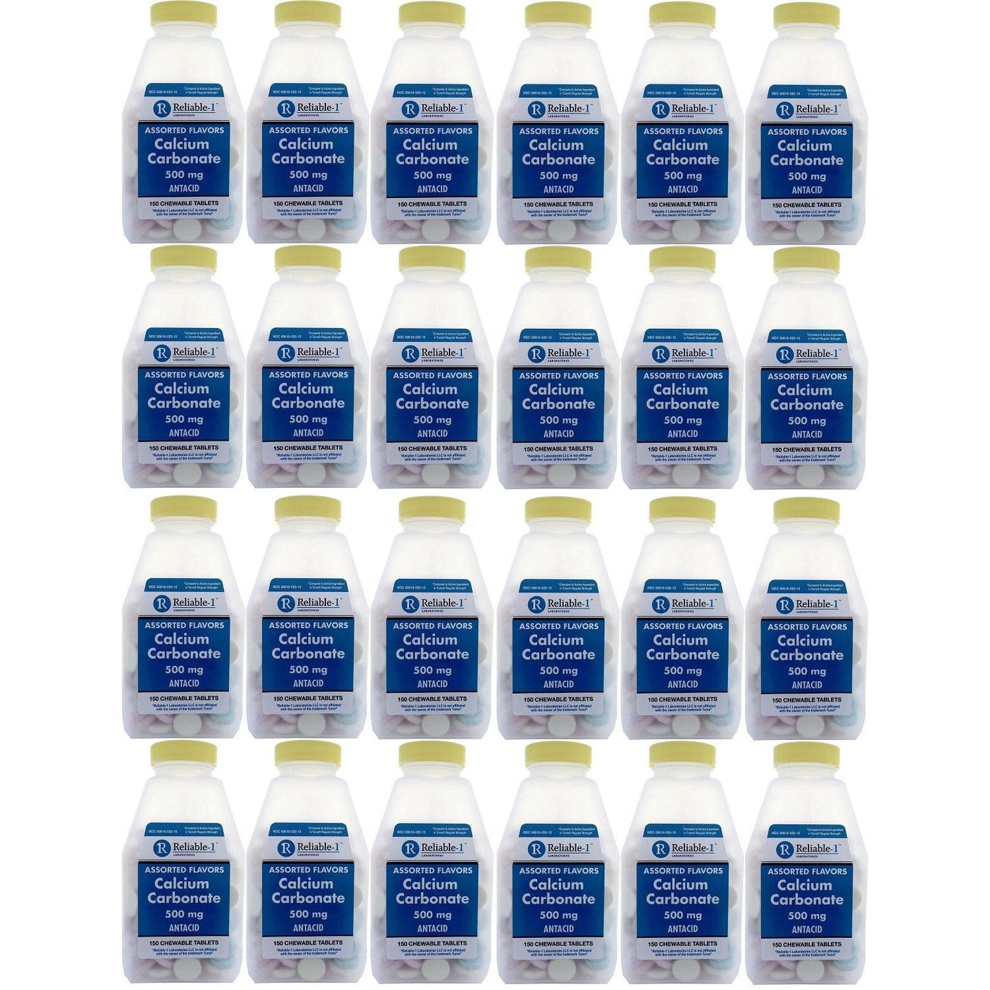 Reliable1 Calcium Carbonate 500mg- 150 Chewable Tablets Reliable 1