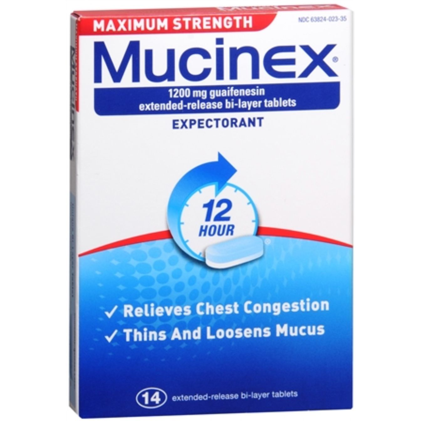 Mucinex Expectorant, Maximum Strength, 1200 Mg, 12 Hour, Tablets