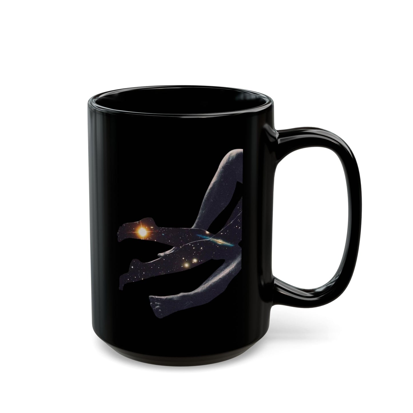 Cosmic Lover Black Mug - Unique Celestial Design, Inspiration for Stargazers, Gift for Space Lovers, All Occasions, Coffee Lover’s Must-Have
