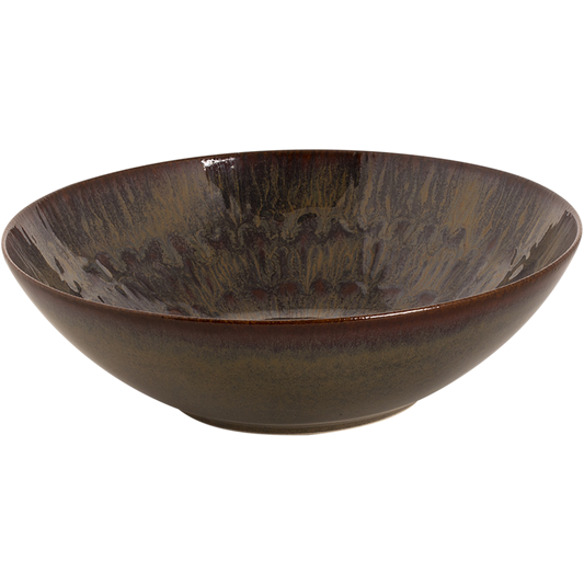 [ Set of 4 ] Plate coupe Palmer Victory 9.5 inch Brown Stoneware-0