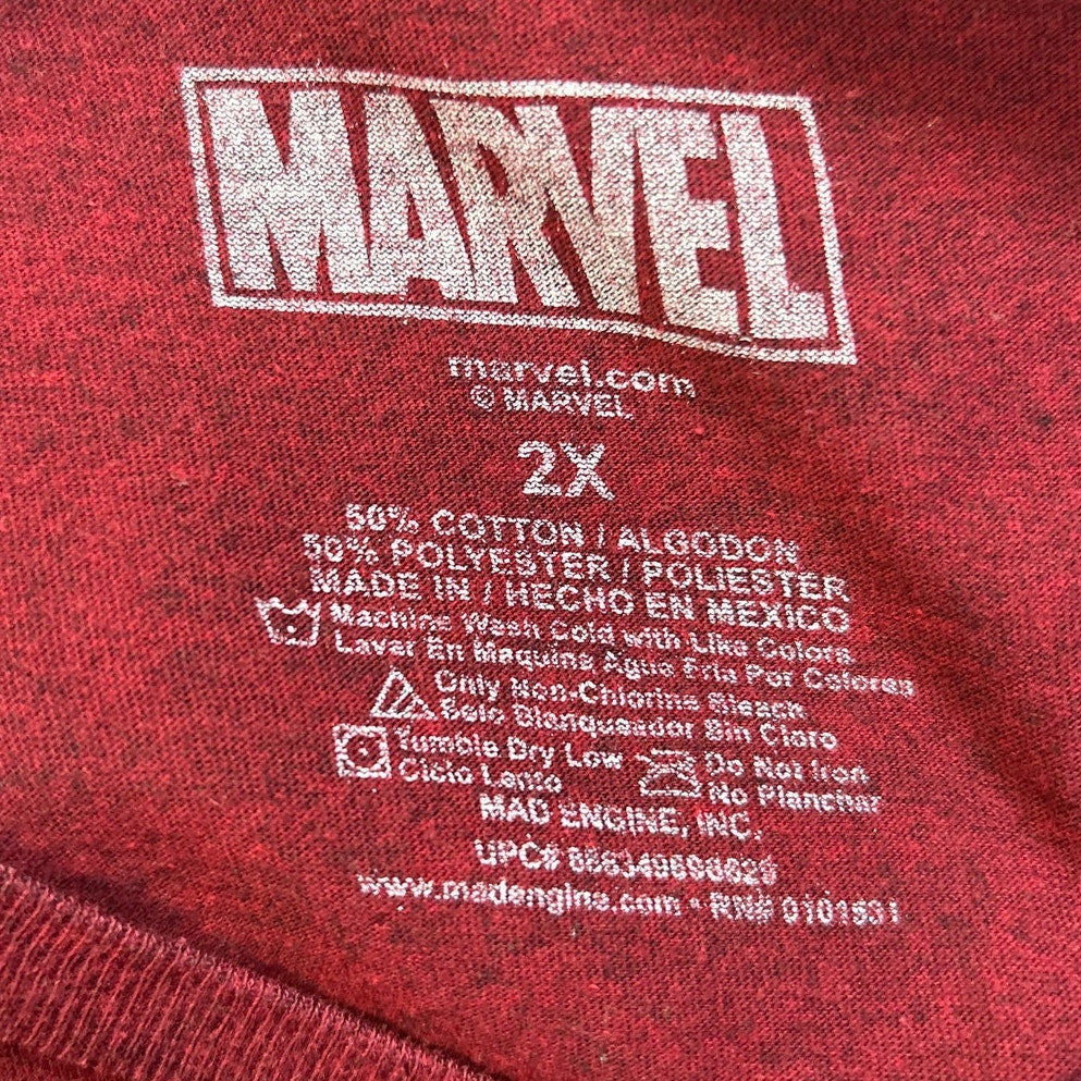 Marvel Mens 2XL Deadpool Logo PolyCotton Short Sleeve Crew Neck Tee Shirt