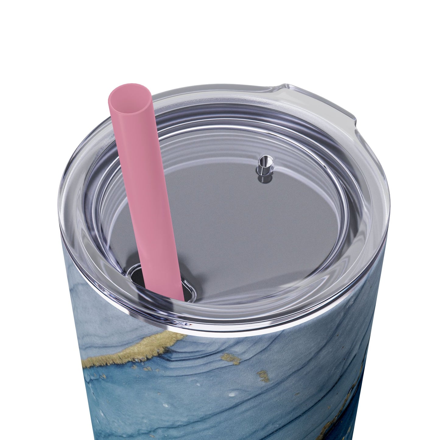 Elegant Blue Marble Skinny Tumbler, 20oz - Stylish Drinkware for Daily Use, Gifts, Celebrations, Eco-Friendly, Travel Mug