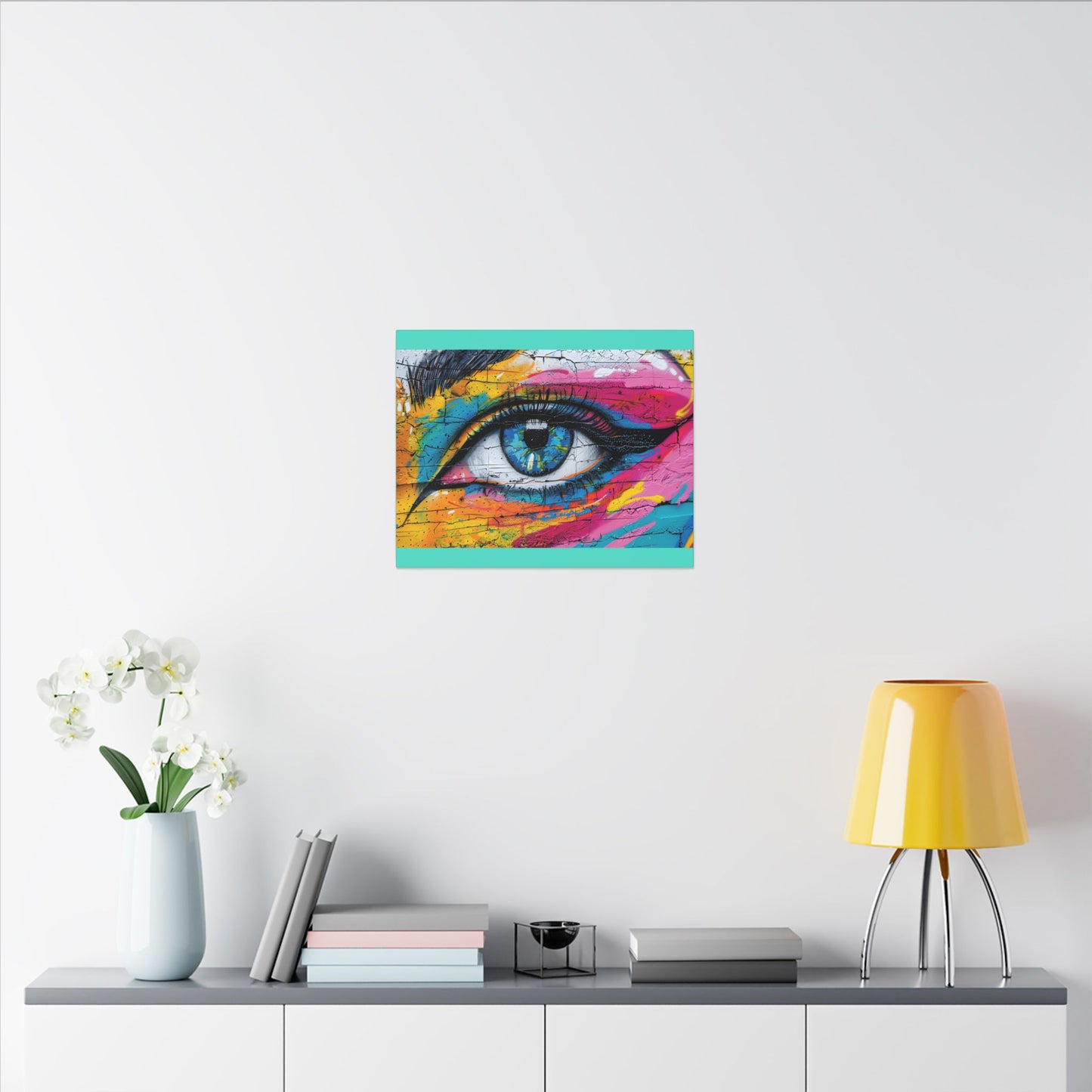 Colorful Eye Street Art Matte Canvas Print