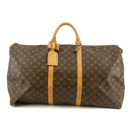 Louis Vuitton Monogram Canvas Brown Keepall 60 Boston Bag  #5347