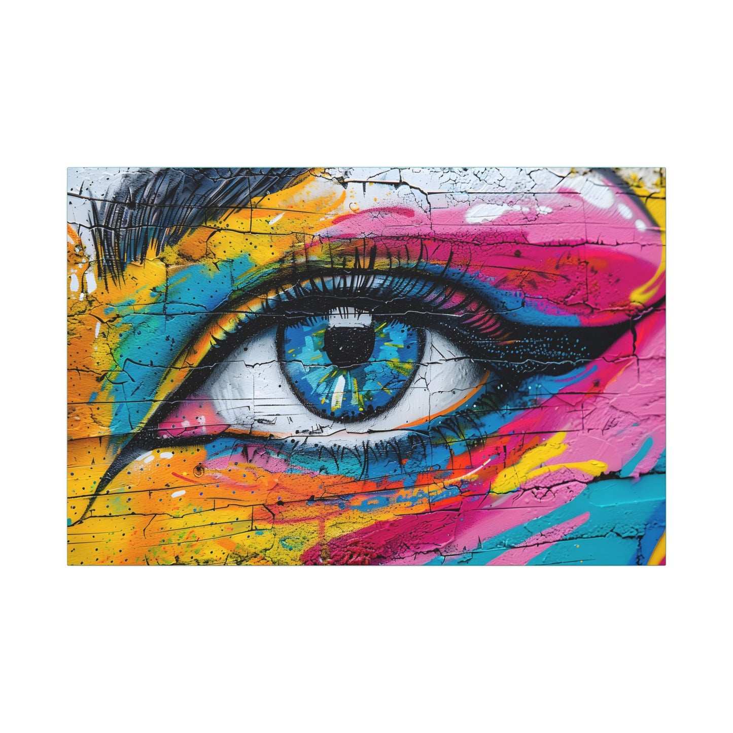 Colorful Eye Street Art Matte Canvas Print