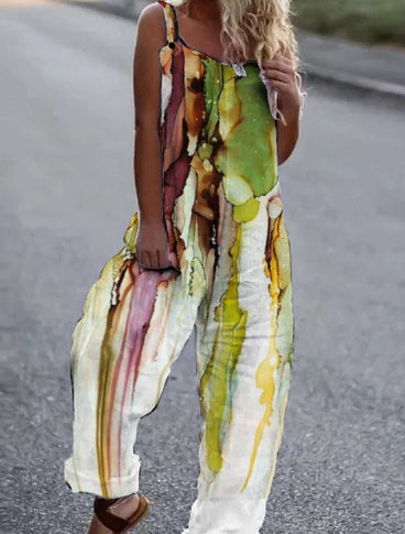 Women’s Butterfly Print Overalls