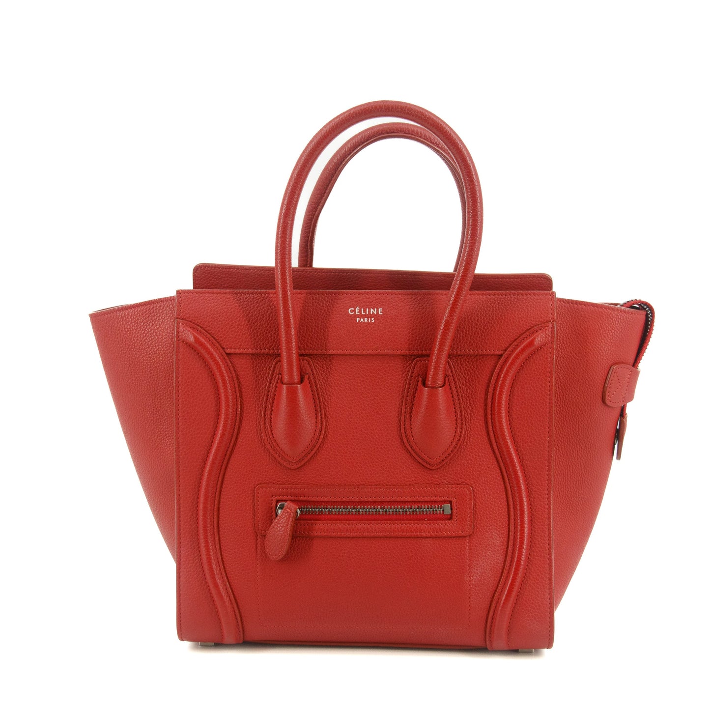 Celine Grained Calfskin Red Phantom Luggage Bag #5377