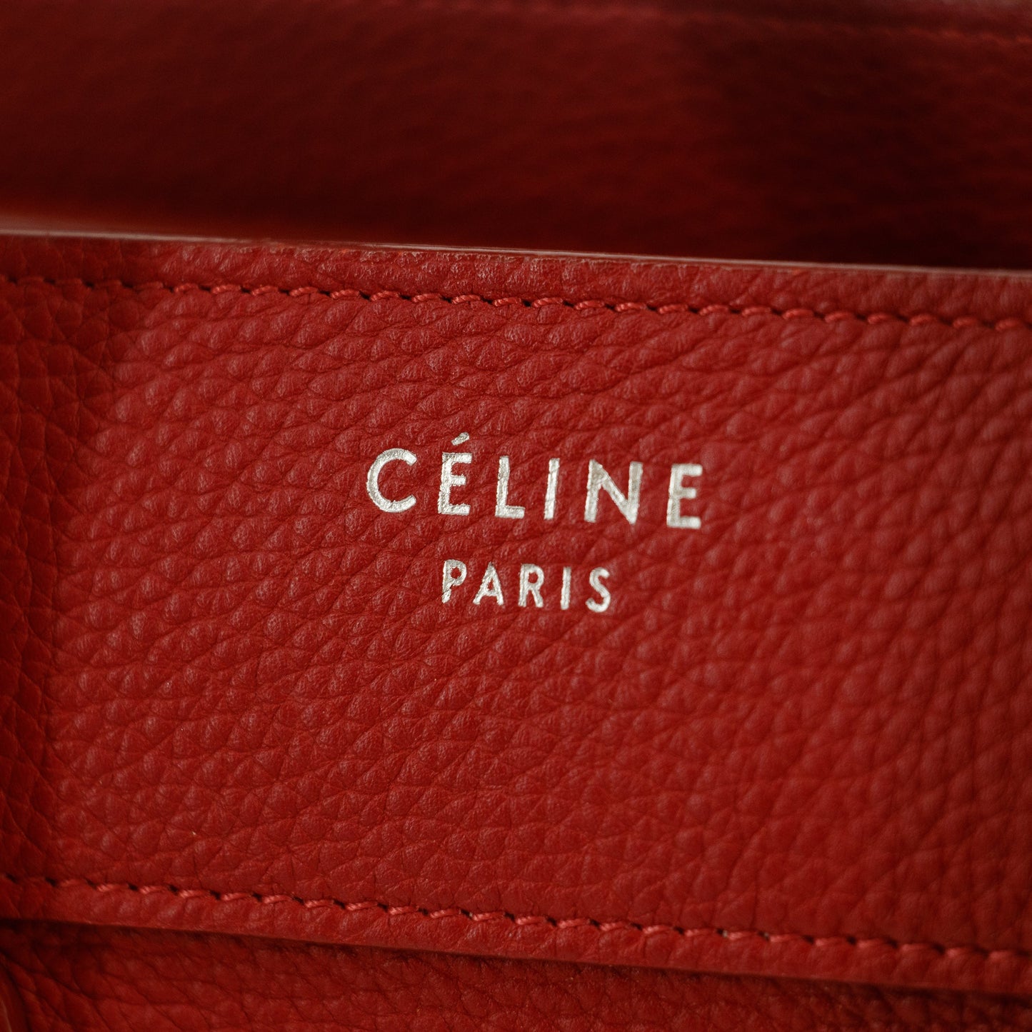 Celine Grained Calfskin Red Phantom Luggage Bag #5377
