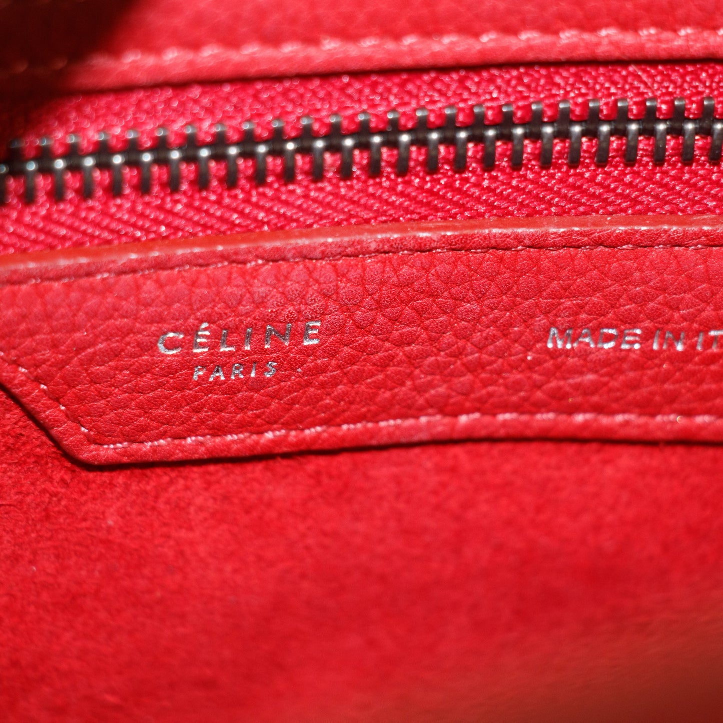 Celine Grained Calfskin Red Phantom Luggage Bag #5377