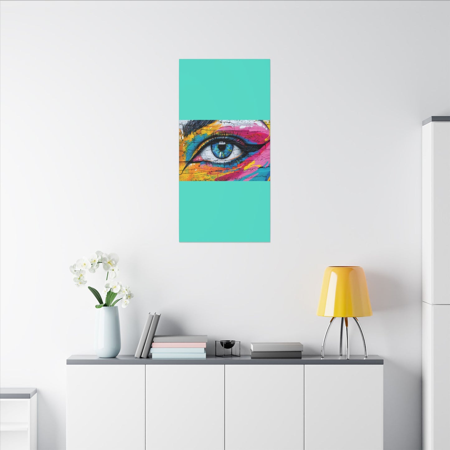 Colorful Eye Street Art Matte Canvas Print