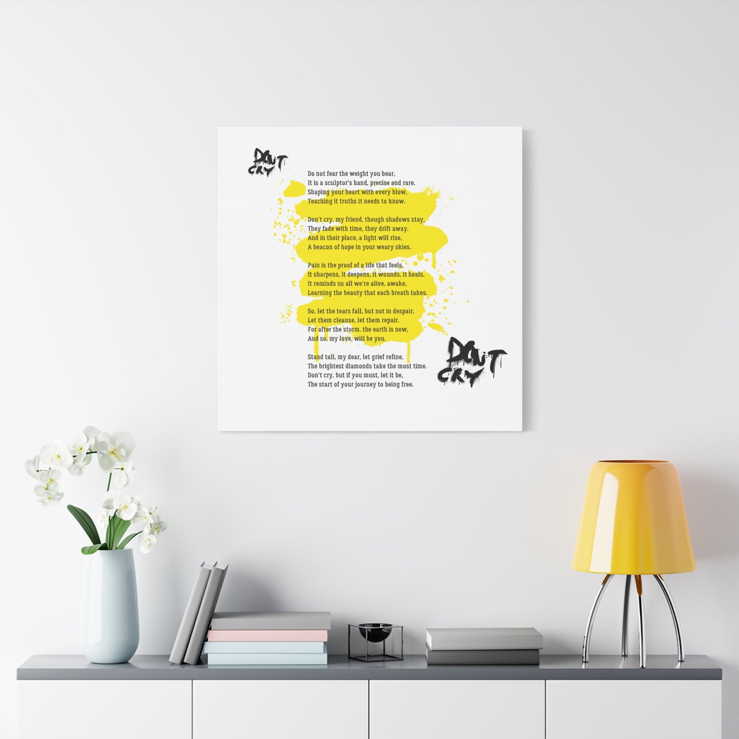 Inspirational Canvas Wall Art, Motivational Decor, Positive Quote, Home Office Wall Hanging, Unique Gift Idea, Modern Art Print