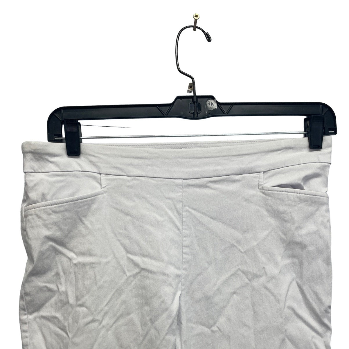 Simply Vera Time & Tru Womens Large Cropped White Cotton Blend Capri Pants