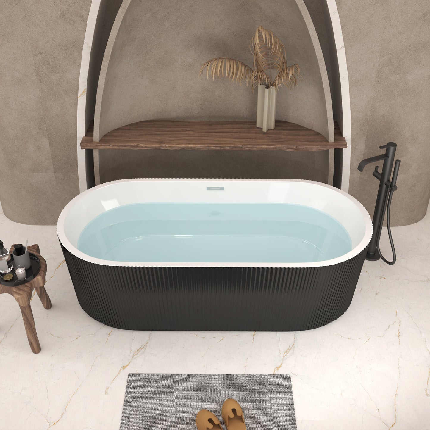 59" Linear Acrylic Freestanding Bathtub