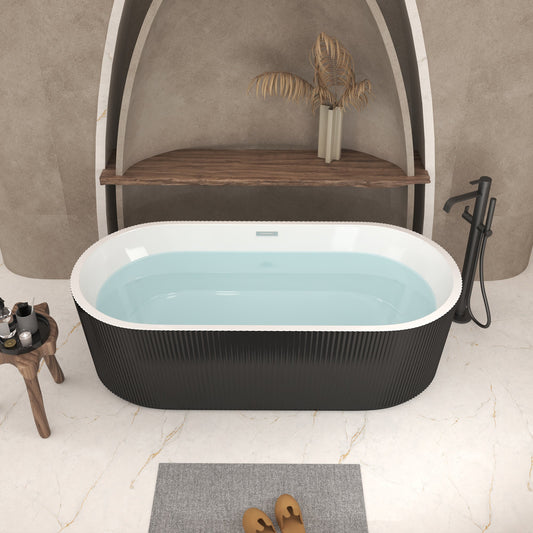 59" Linear Acrylic Freestanding Bathtub