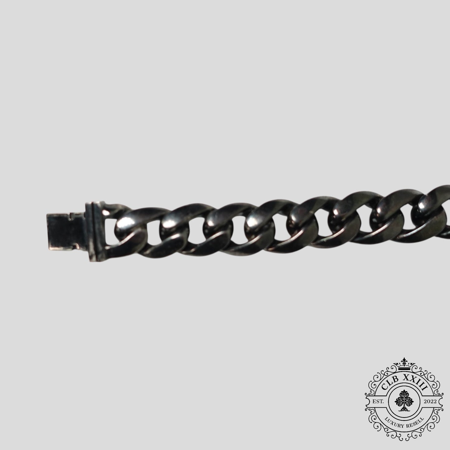 Chrome Hearts Cuban Bracelet in Oxidized Silver