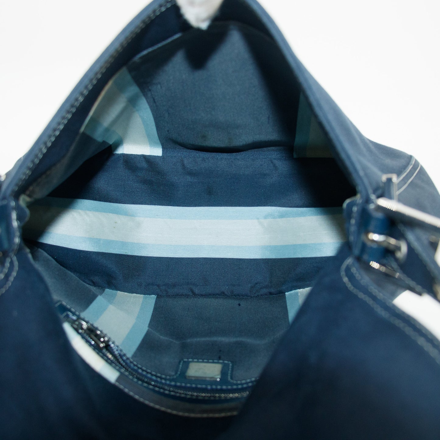 Fendi Mamma Baguette Denim Black Shoulder Bag  #5426
