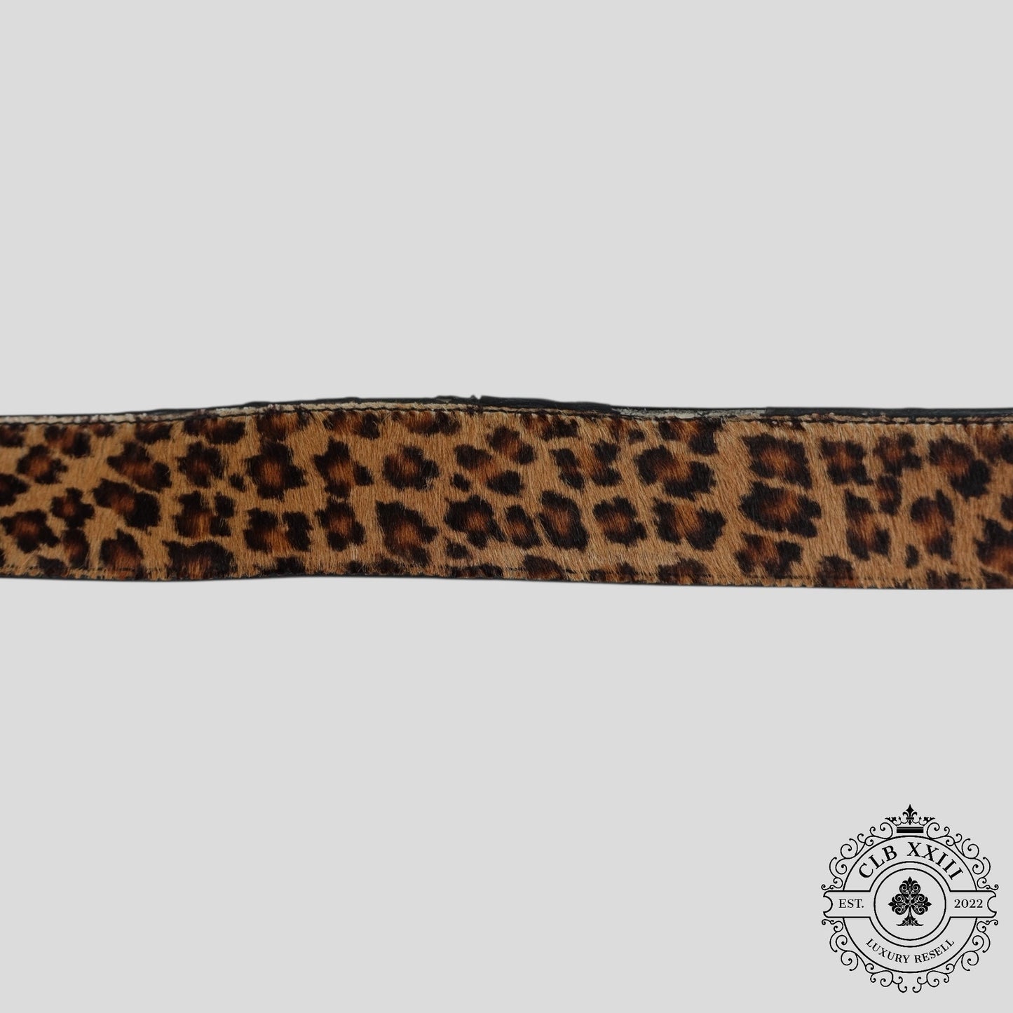 Chrome Hearts Leopard Print Pony Hair Belt Strap