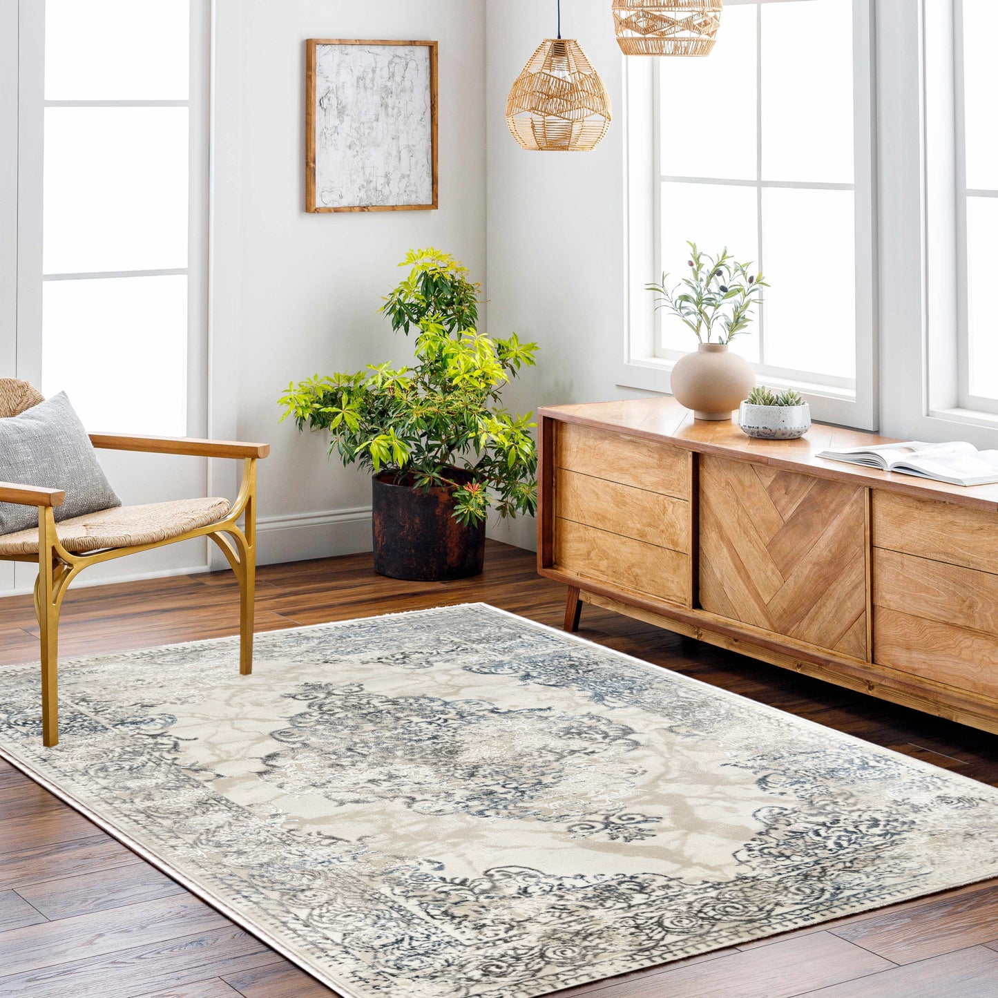 ROY's Home High&Low Pile Area Rugs, Medallion Design-4