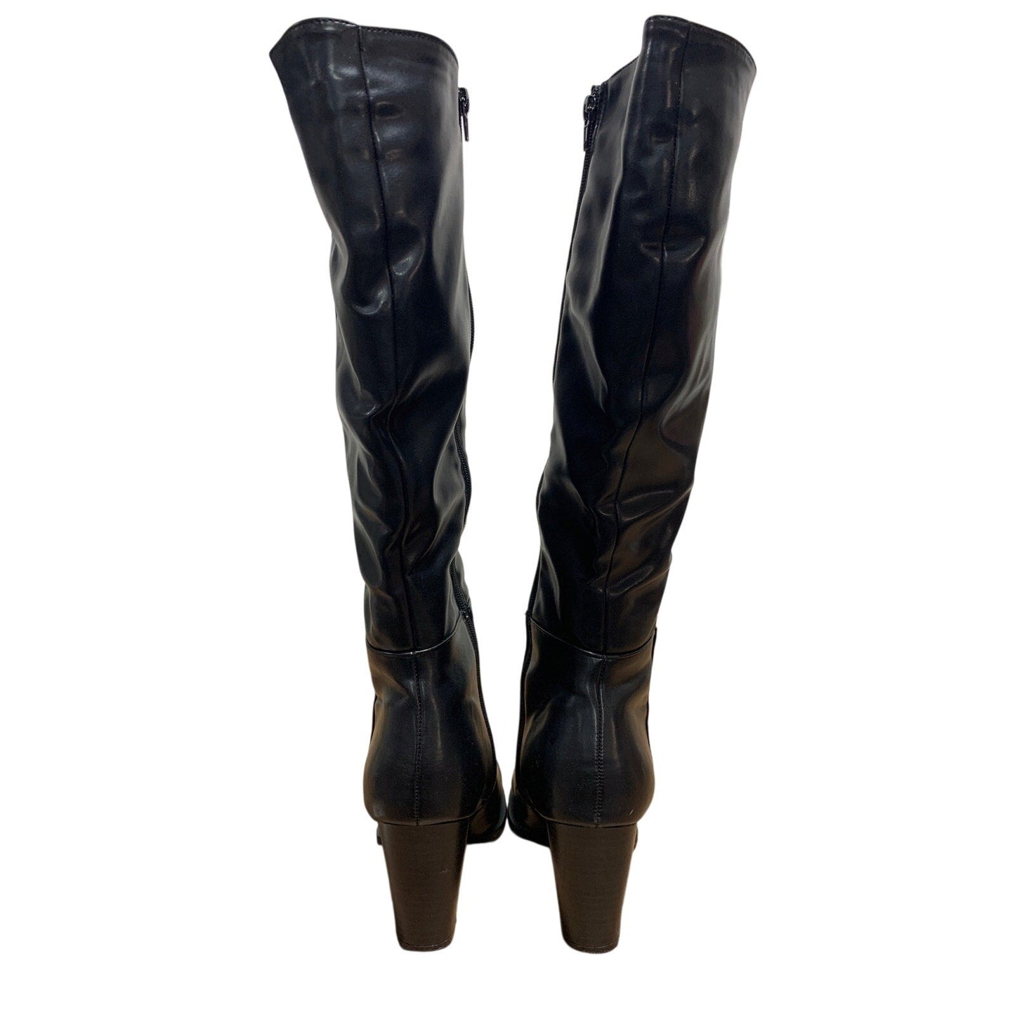 Vepose Womens Size 9 Black 3.5" Heel Knee High Boots Closed Pointed Toe Shoes