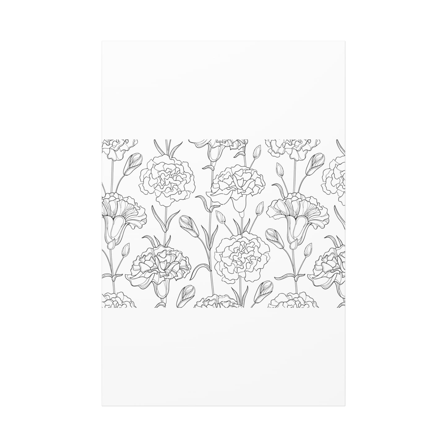 Floral Canvas Art, Stretched Wall Decor, Home Gift, Botanical Print, Modern Design, Matte Finish