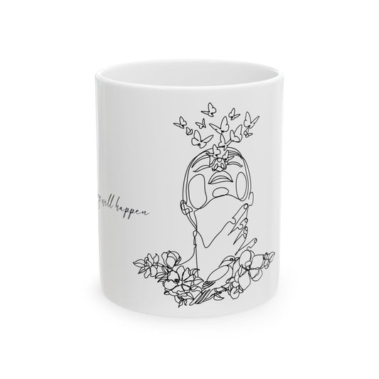 Something Amazing will Happen Inspirational Ceramic Mug - Motivational Gift for Friends, Home Office, Tea Lovers, Self-Care, Encouragement, 11oz, 15oz