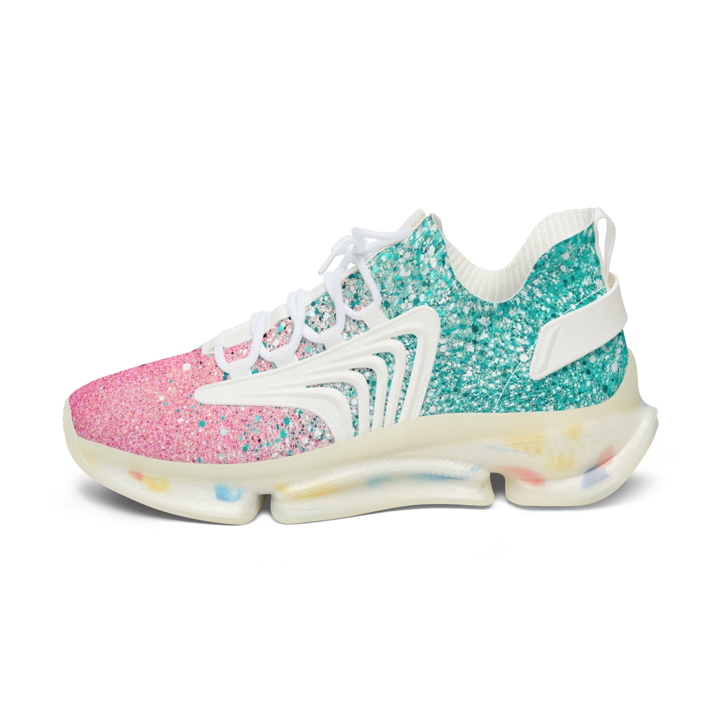 Women's Pink Speckled Mesh Sneakers — Lightweight Casual Running Shoes