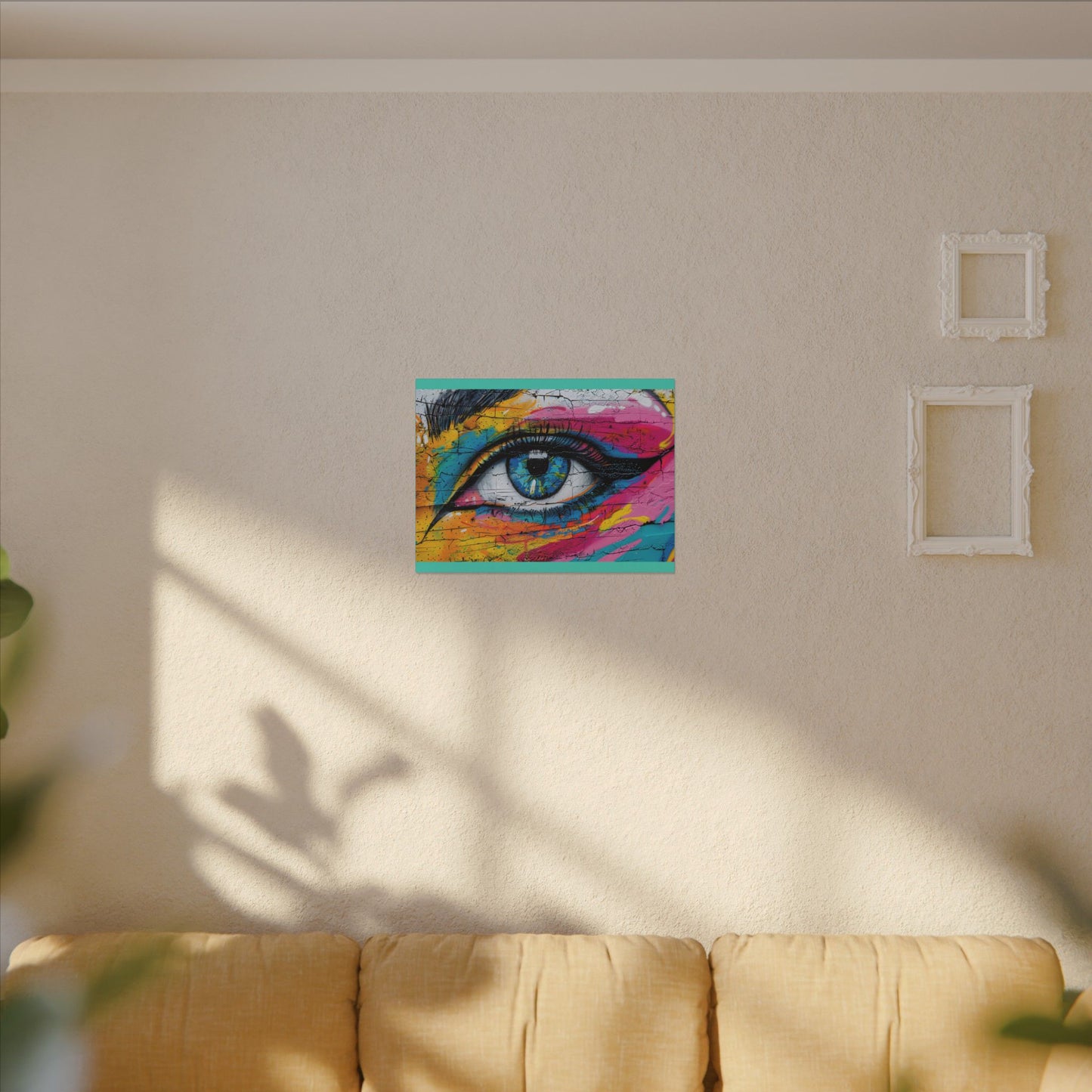 Colorful Eye Street Art Matte Canvas Print