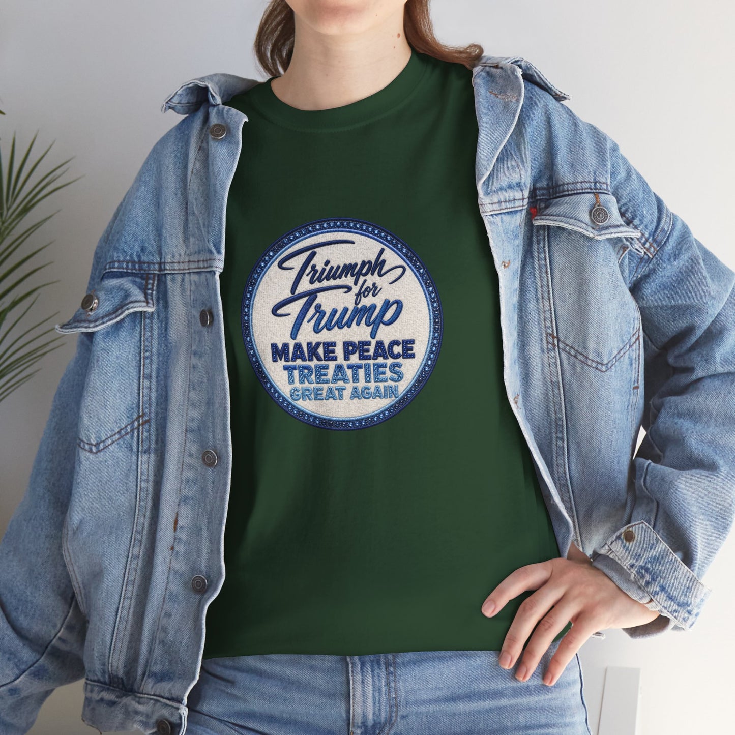 "Make Peace Treaties Great Again" Embroidery Badge Pattern T-Shirt - MADE TO ORDER ✨ CUSTOMIZABLE WITHIN REASON