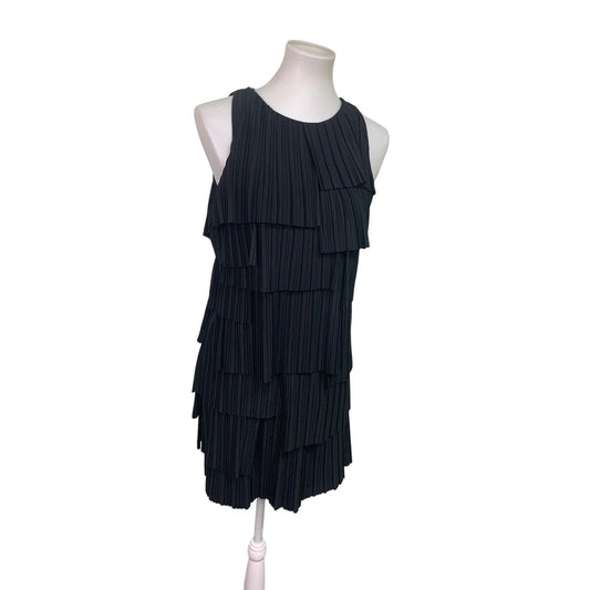 Banana Republic Womens Small Sleeveless Pleated Layer Tiered LBD Sheath Dress