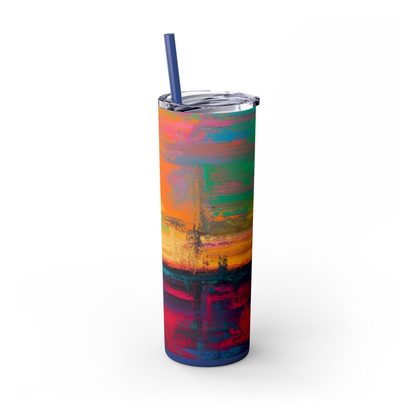 Colorful Ombre Skinny Tumbler with Straw, 20oz | Travel Mugs, Summer Drinkware, Beach Accessories, Gifts for Her, Eco-Friendly