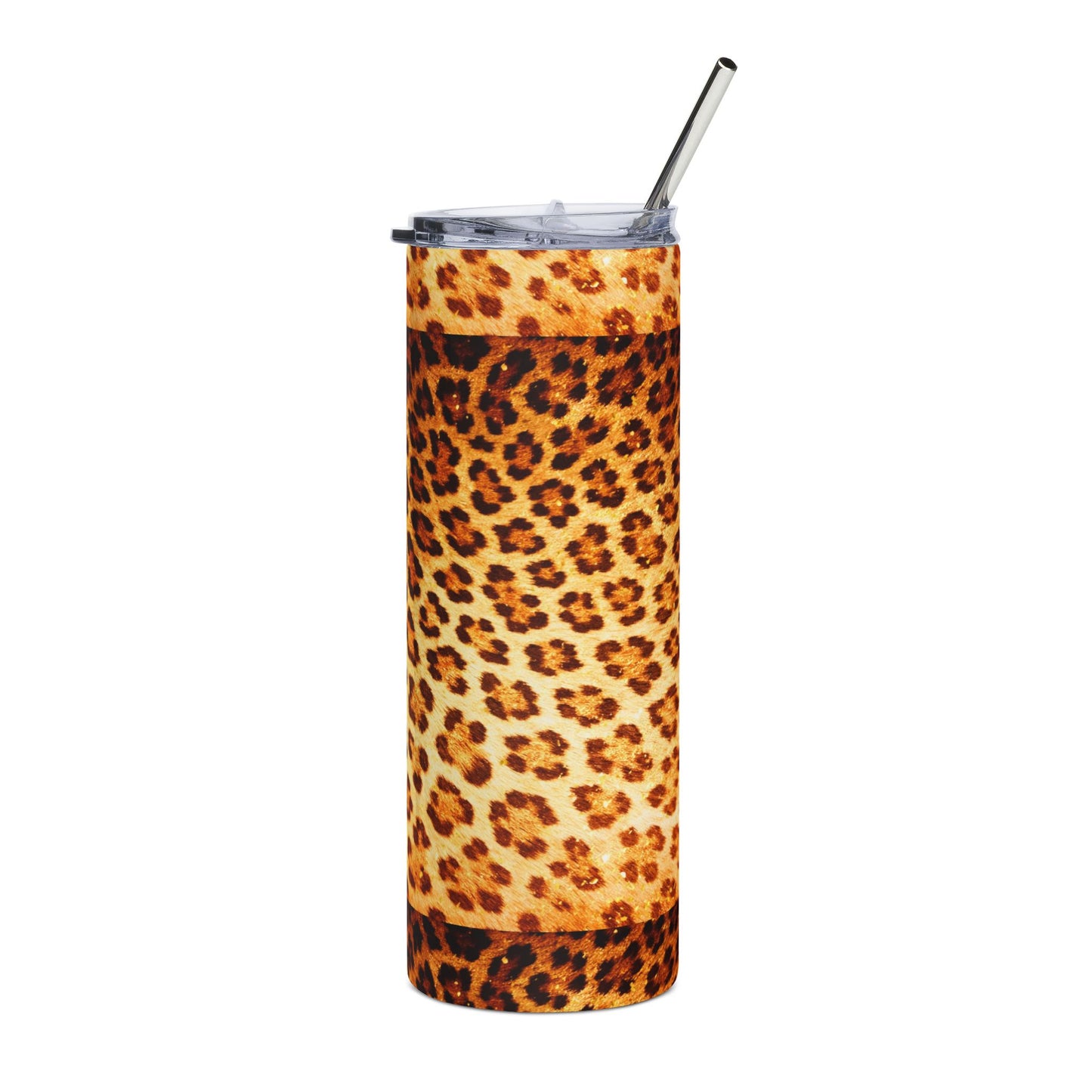 Leopard Print Skinny Tumbler | 20oz Stainless Steel Travel Cup