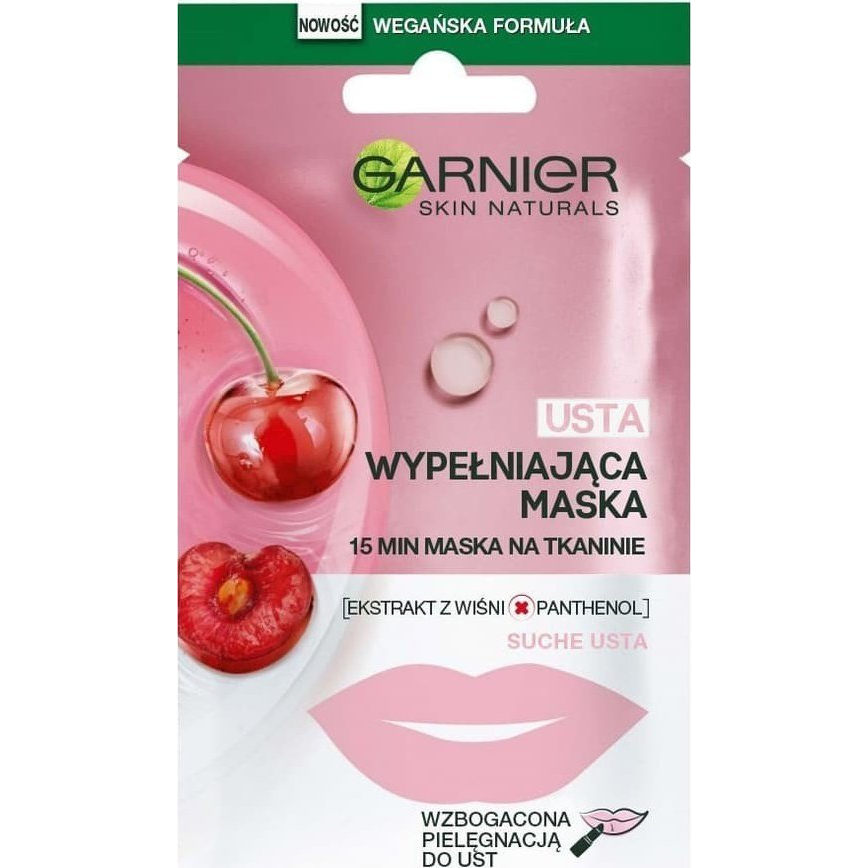 GARNIER Lips Replumping Tissue Mask with cherry and panthenol 5 g (129248)-0