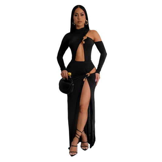Irregular hollow skirt set