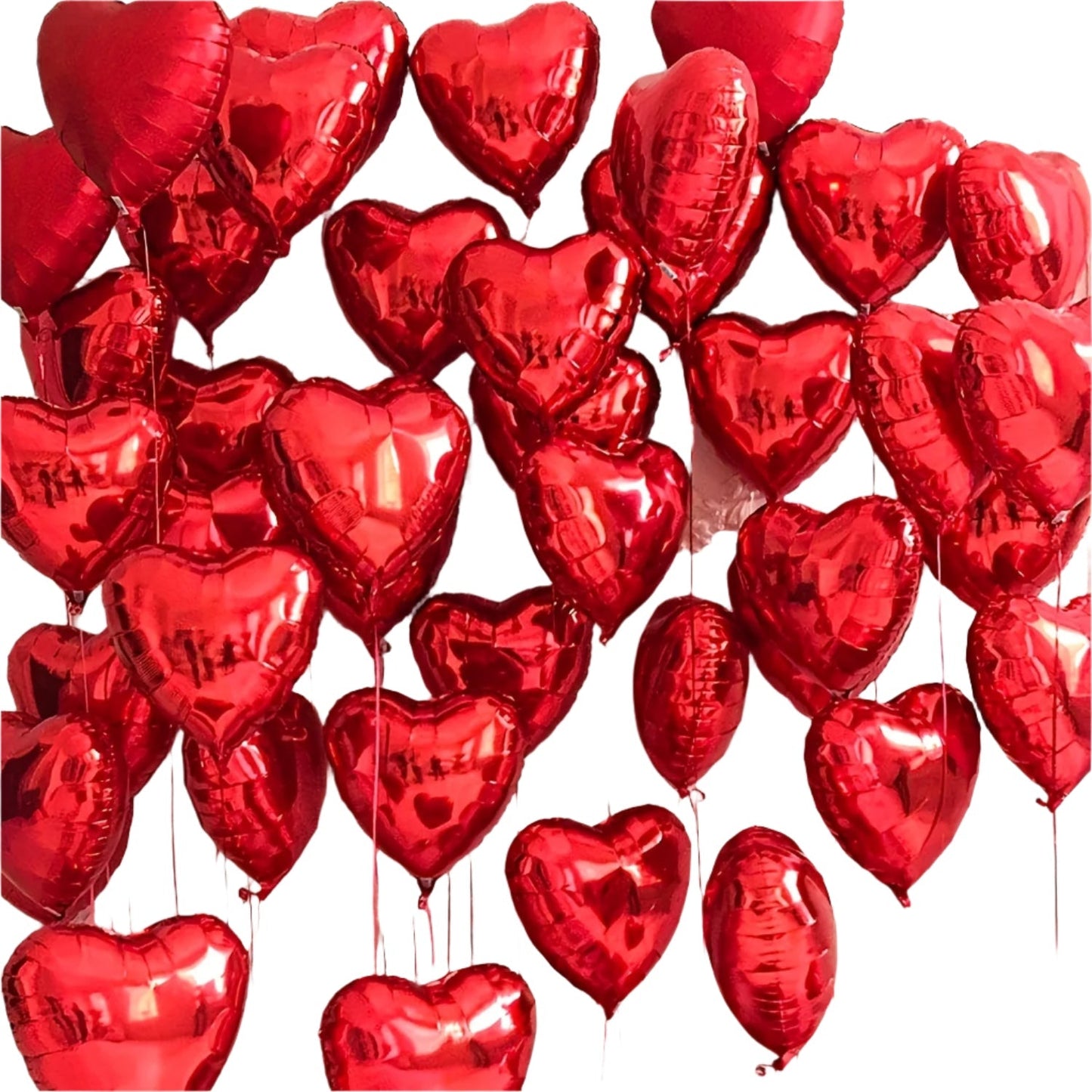 15pcs Red Heart Love Aluminum Balloons-0