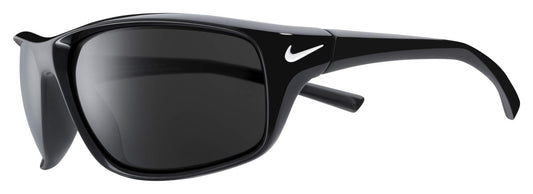 Nike EV1134-001 Adrenaline Sunglasses Shiny Black/White Frame Color Grey Lens Tint