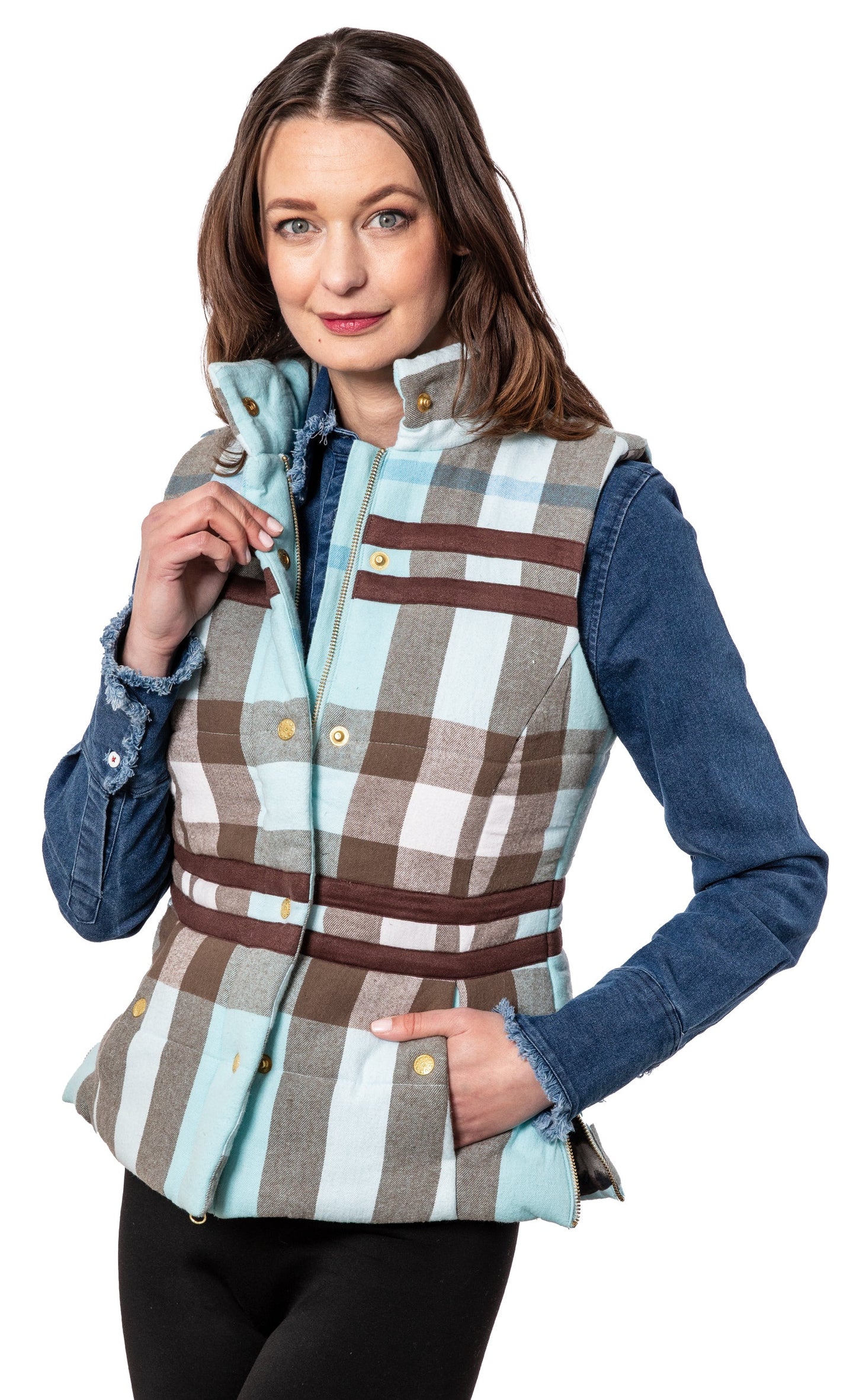 Rosey Vest Plaid Flannel