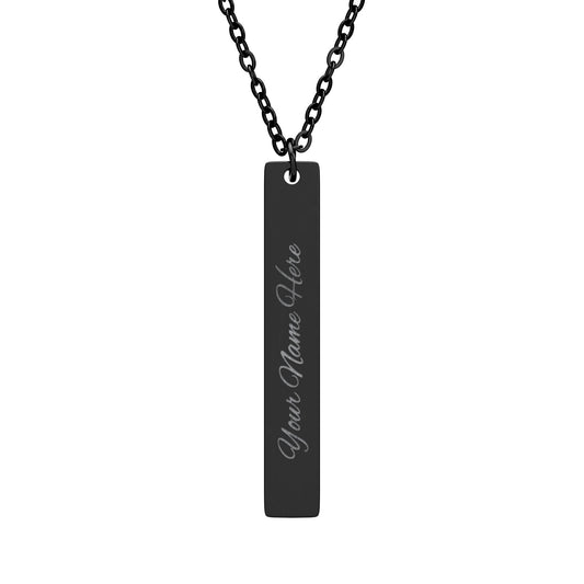 Personalized Vertical Bar Necklace, Engraved Jewelry, Name Necklace, Custom Gift for Her, Birthday, Anniversary, Meaningful Keepsake