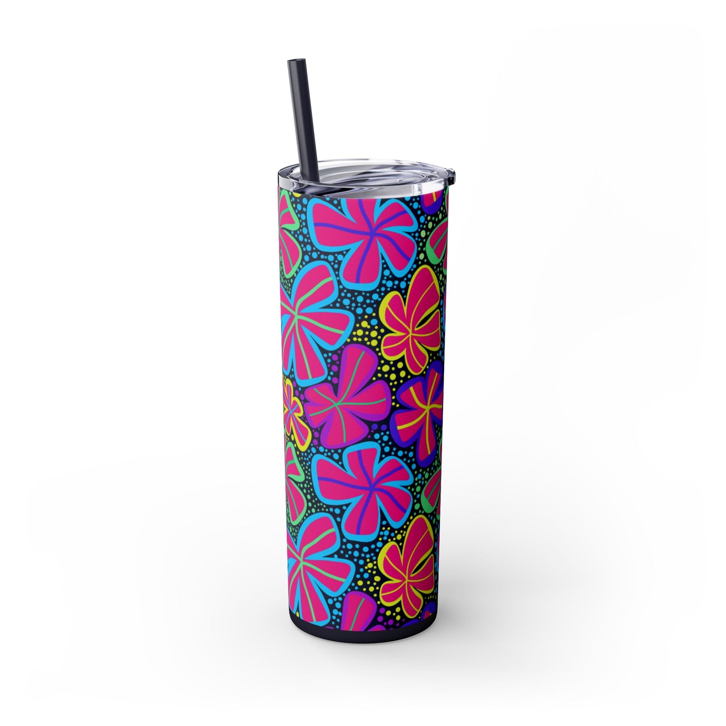 Vibrant Floral Skinny Tumbler, 20oz | Reusable Drink Cup for Home, Office, Road Trips | Fun Gift for Spring, Summer, Birthdays, Garden [...]