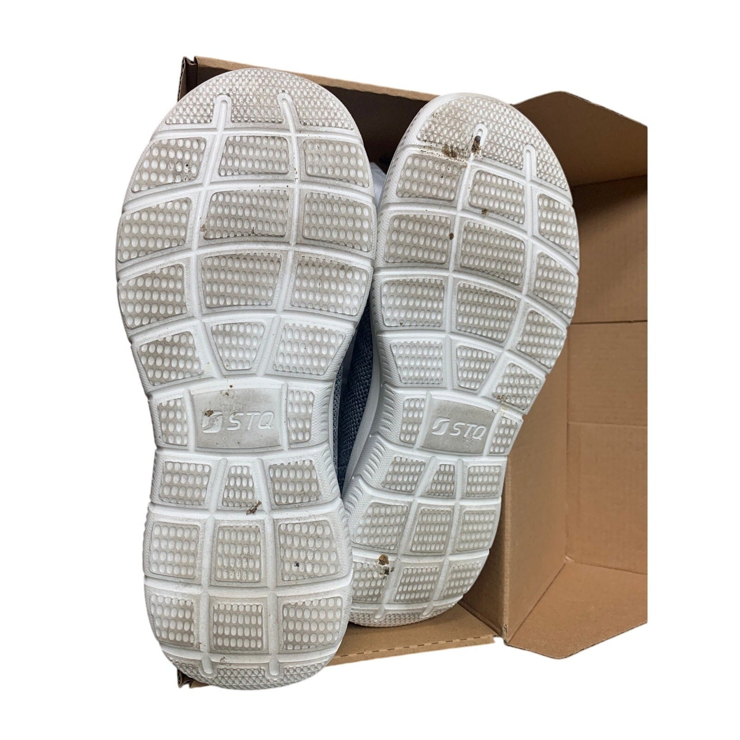 STQ Womens 9.5 Gray Fabric Mesh Slip On Lightweight Arch Support Walking Shoes