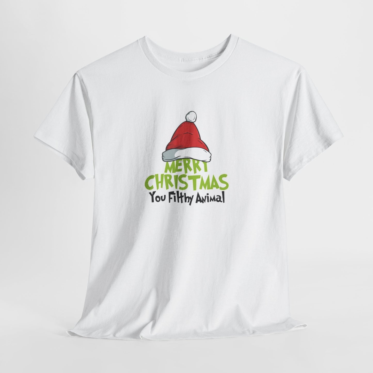 Funny Holiday Tee, Merry Christmas You Filthy Animal, Unisex Tee, Christmas Gift, Holiday Apparel, Festive Shirt, Party Wear