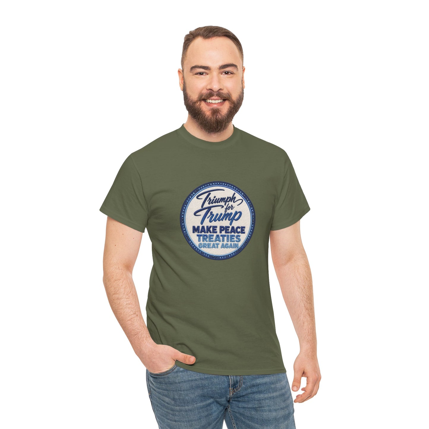 "Make Peace Treaties Great Again" Embroidery Badge Pattern T-Shirt - MADE TO ORDER ✨ CUSTOMIZABLE WITHIN REASON
