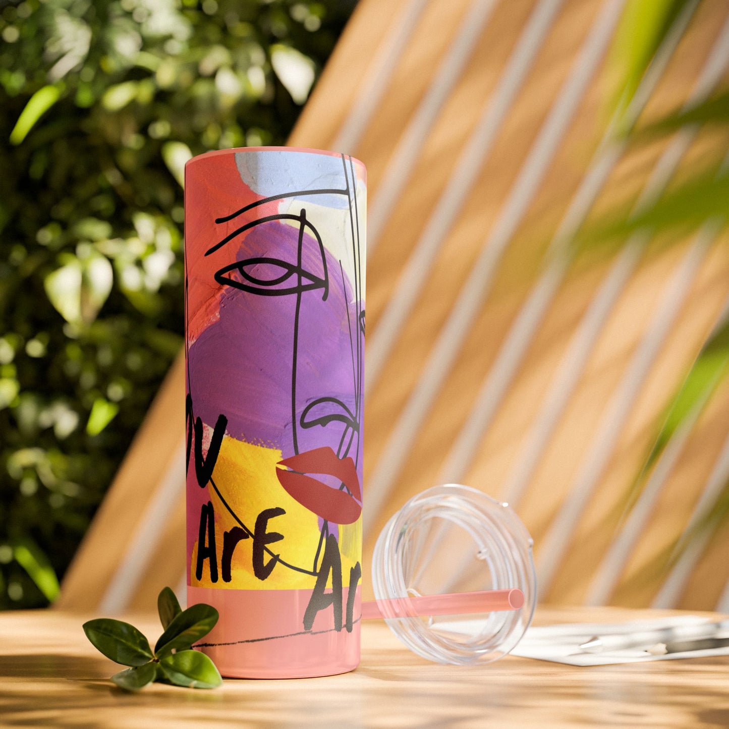 Artistic Skinny Tumbler with Straw, 20oz | Inspirational Drinkware, Colorful Water Bottle, Unique Gift Idea, Motivational Mug, [...]