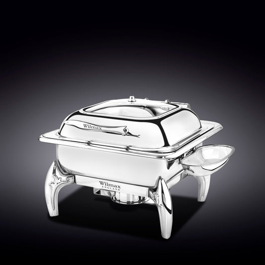 GLASS LID SQUARE CHAFING DISH WITH STAND 18" inch X 16" inch X 13" inch | 45.5 X 41 X 33 CM-0