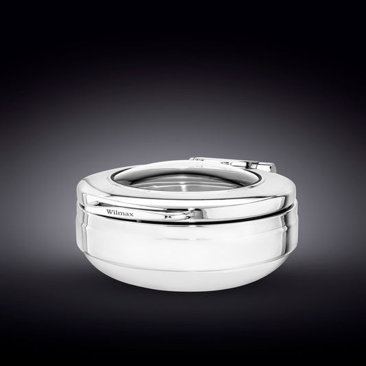 GLASS LID ROUND CHAFER 18" inch X 15" inch X 8" inch | 46 X 38 X 20 CM 135 FL OZ | 4 L-0