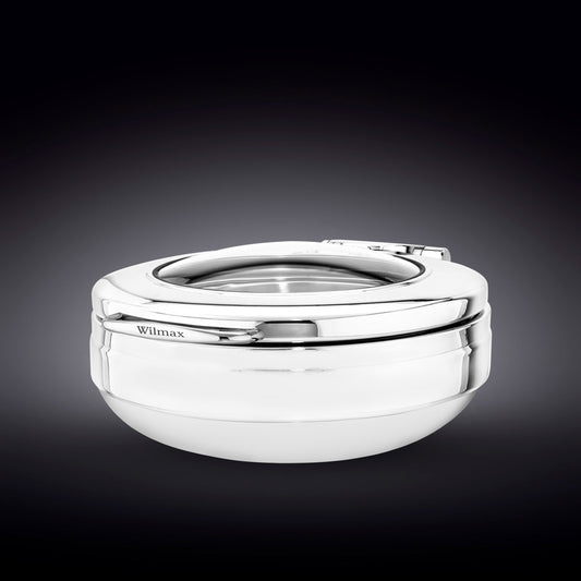 GLASS LID ROUND CHAFER 20" inch X 17.25" inch X 8" inch | 51 X 44 X 20 CM 200 FL OZ | 6 L-0