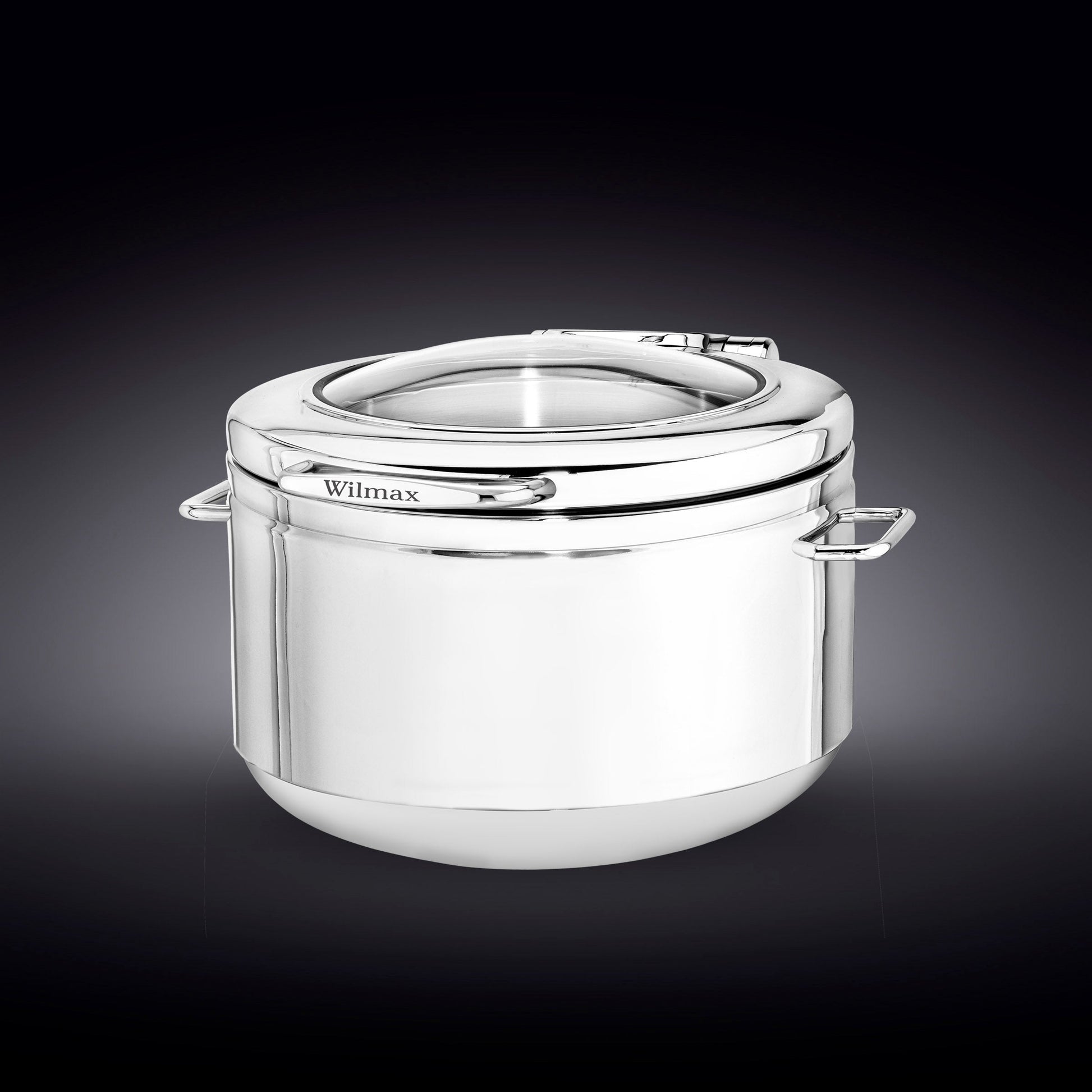 GLASS LID ROUND CHAFER 18" inch X 16.25" inch X 10" inch | 46 X 41.5 X 25.5 CM 300 FL OZ | 9 L-0