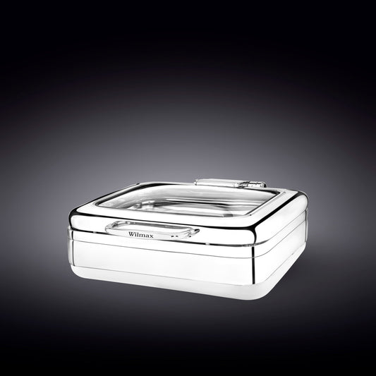 GLASS LID SQUARE CHAFER 18" inch X 16" inch X 6.25" inch | 46 X 41 X 16 CM-0