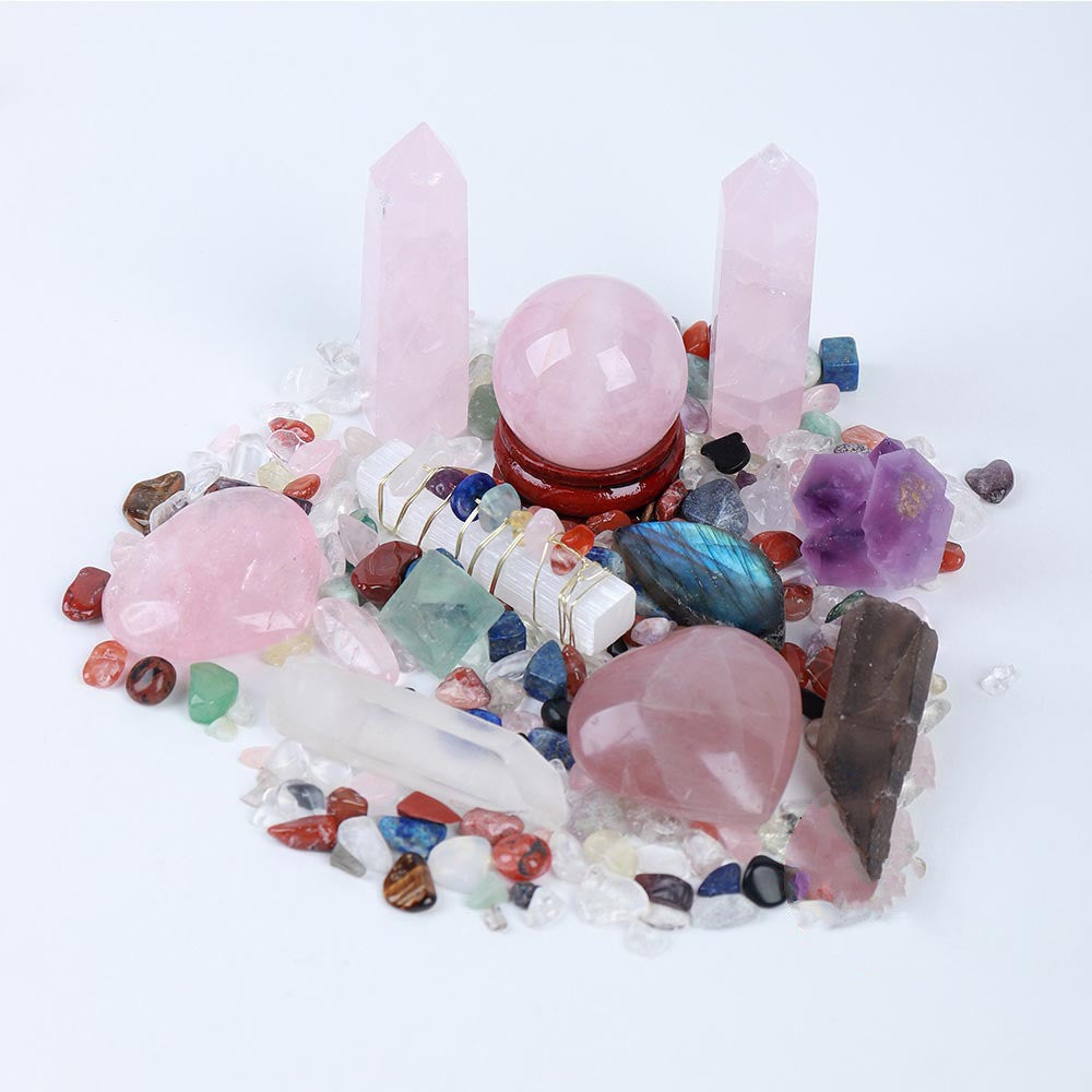 Donghai Natural Crystal Gem Hexagonal Prism Energy Ball Gift Box